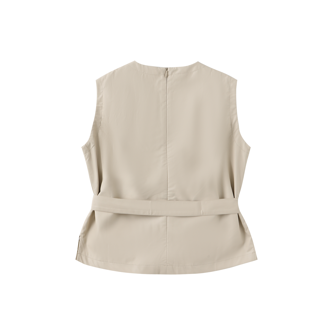 Arosa Leather Belted Vest