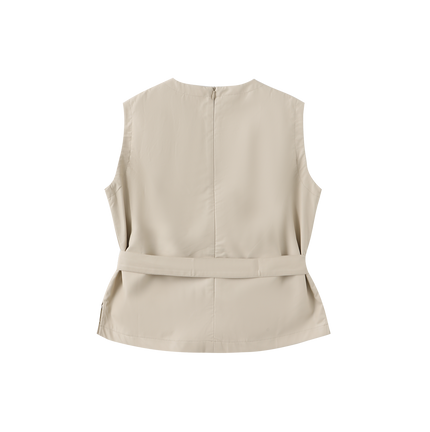 Arosa Leather Belted Vest