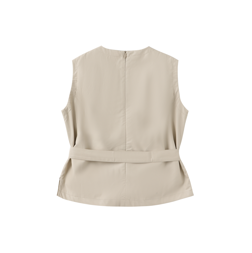 Arosa Leather Belted Vest
