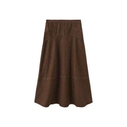 Seam Detail Denim Midi Skirt
