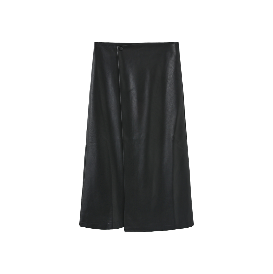 Grant Leather Wrap Skirt