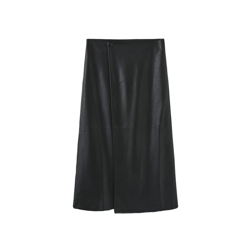 Grant Leather Wrap Skirt