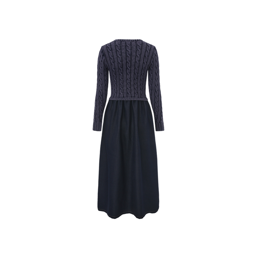 Cable Knit Top Combo Dress