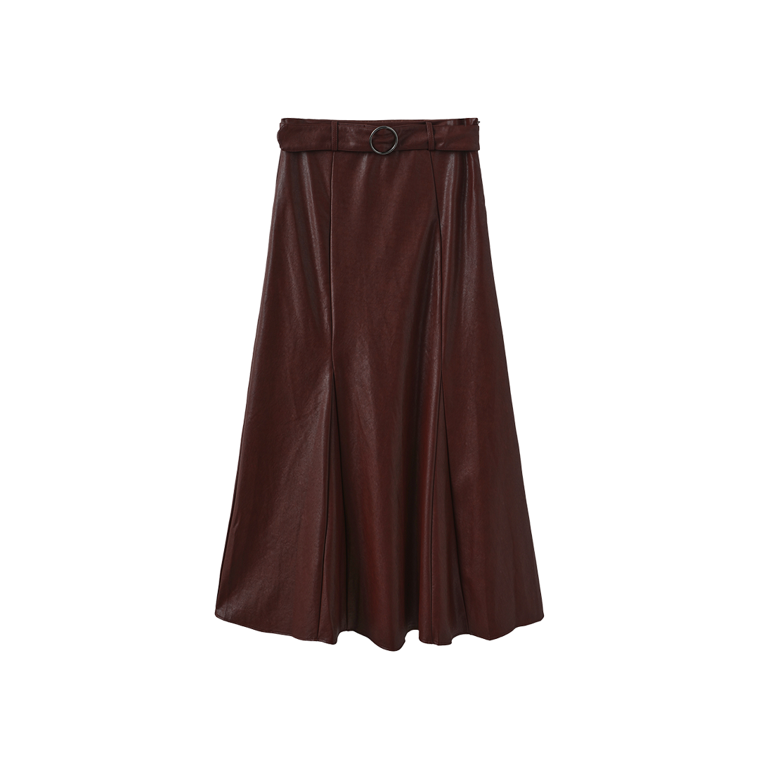 Leather Belted Skirt