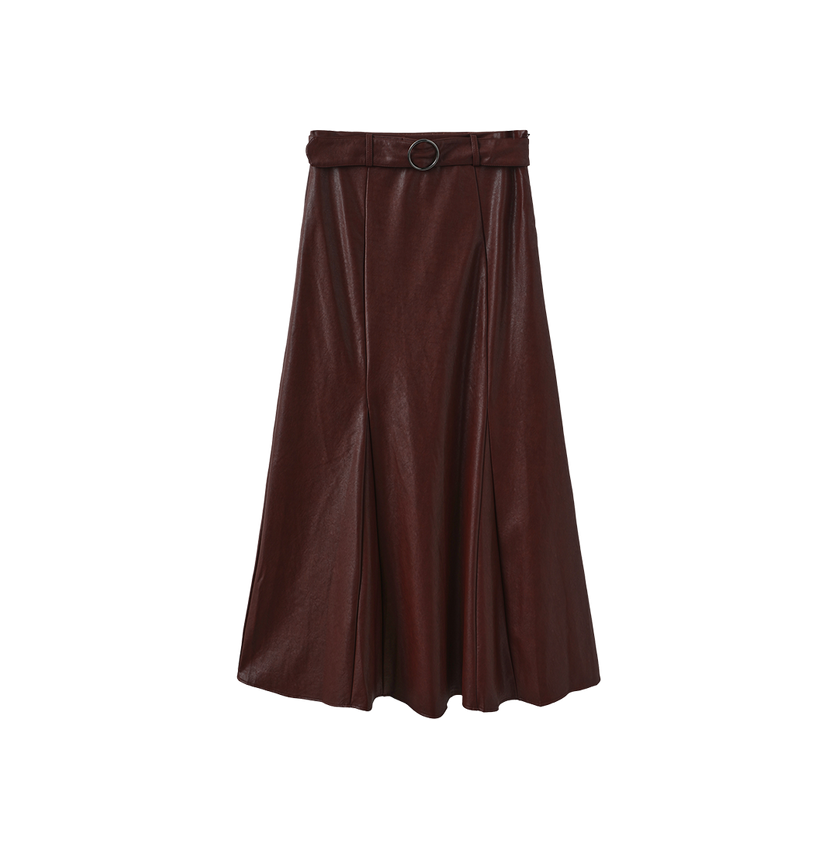 Leather Belted Skirt