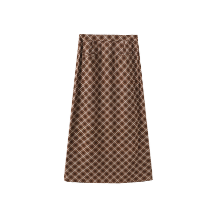 Pinta Front Fly Plaid Skirt