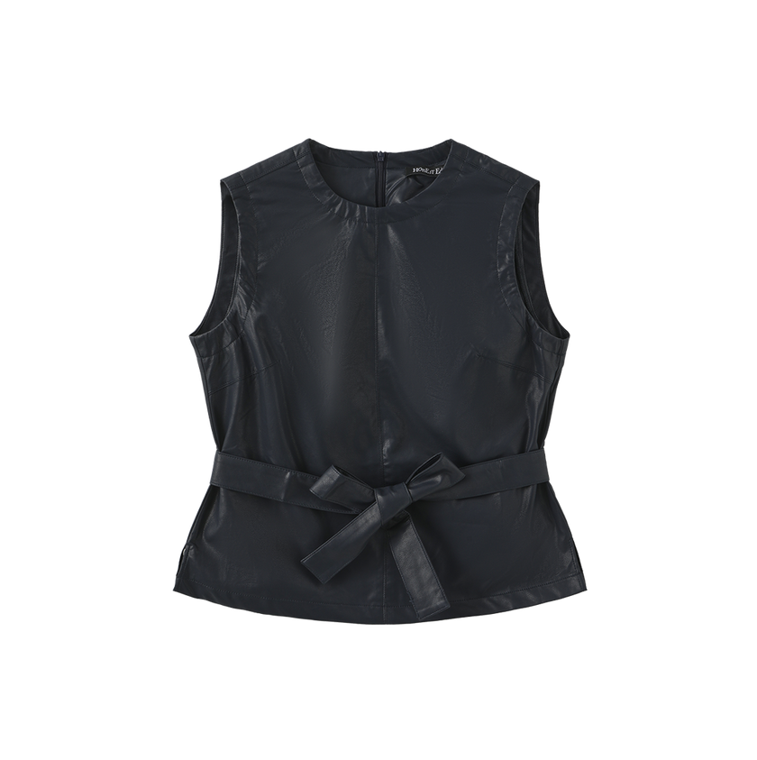 Arosa Leather Belted Vest