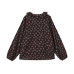 Leaf Printed Ruffle Blouse