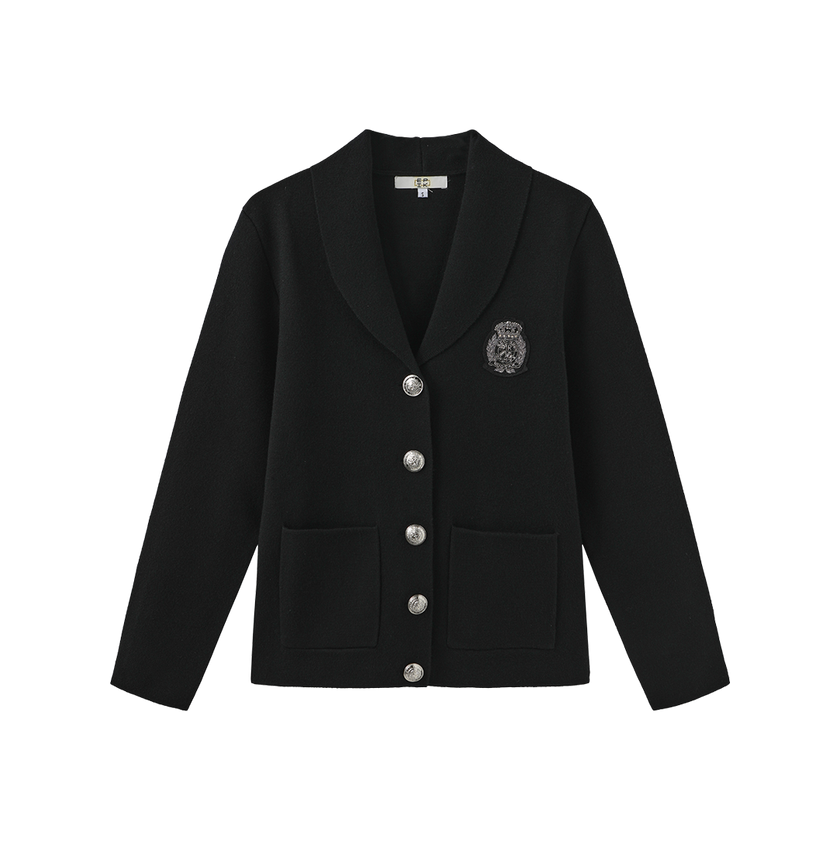 Knit Emblem Blazer