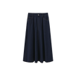 Denim Front Fly Midi Skirt