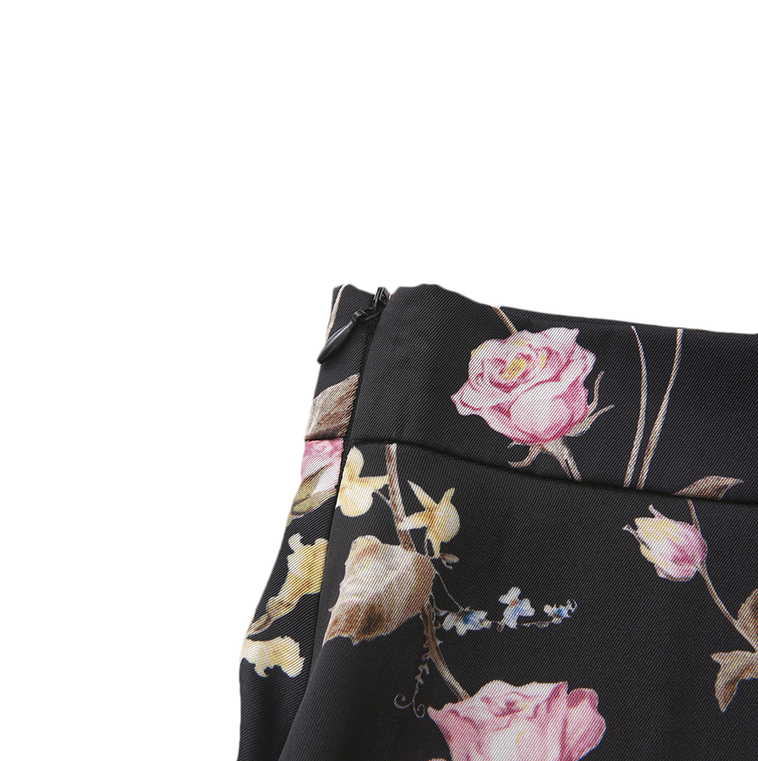 Drop Waist Floral Skirt