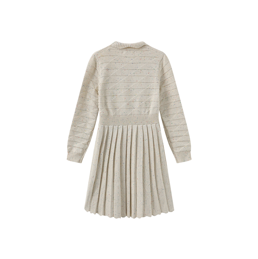 Marled Knit Scallop Trim Dress