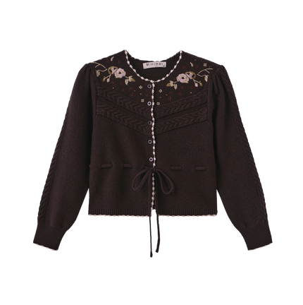 Embroidered Knit Cardigan And Slip Dress