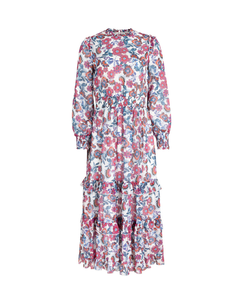 Ruffle Detail Floral Printed Dress