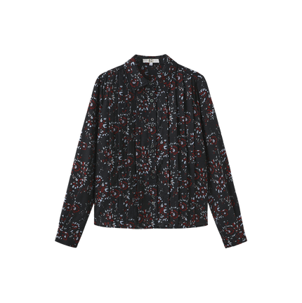 Pleated Double Button Blouse