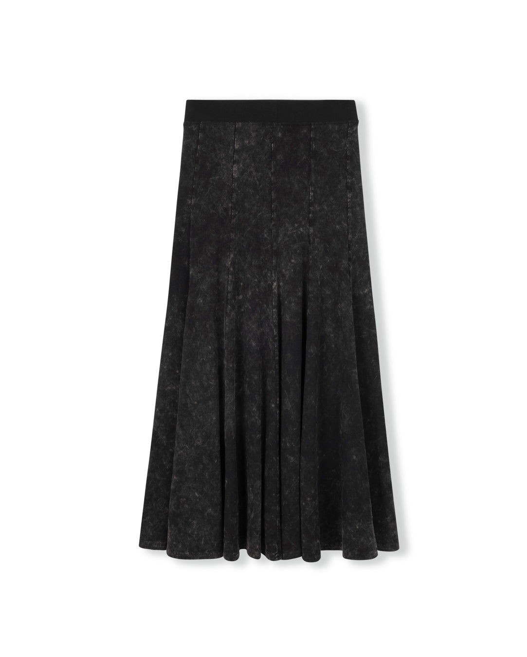 Elastic Waist Panel Midi Skirt