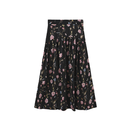 Drop Waist Floral Skirt