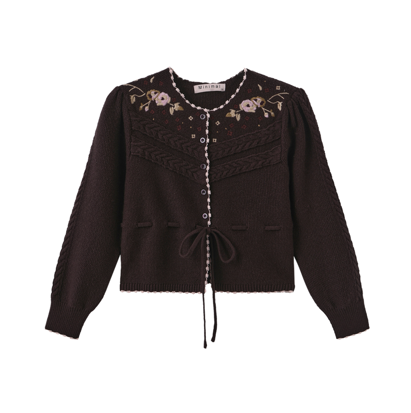 Embroidered Knit Cardigan And Slip Dress