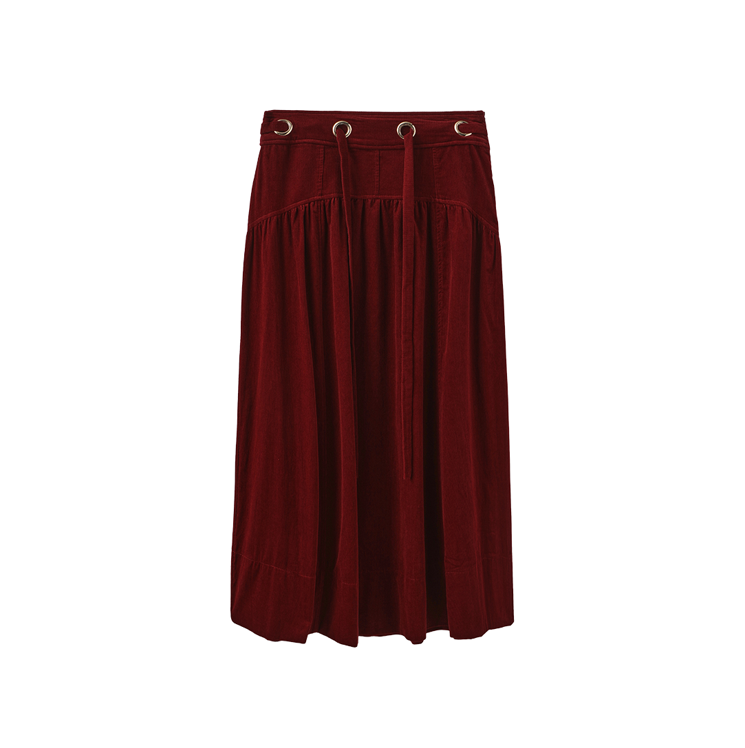 Corduroy Rounded Yolk Skirt