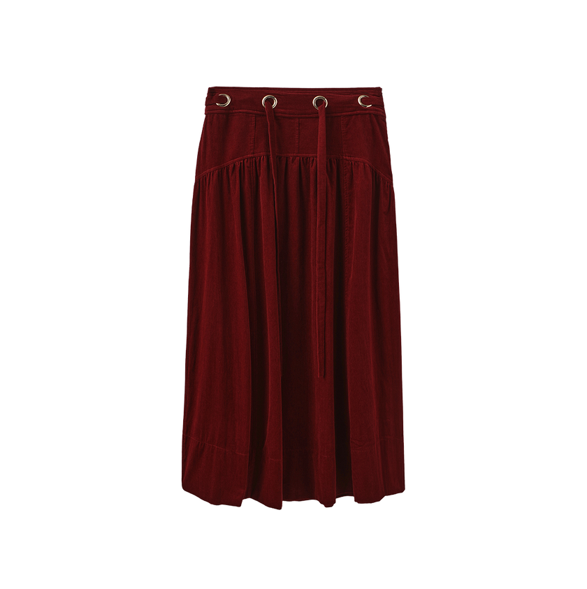 Corduroy Rounded Yolk Skirt