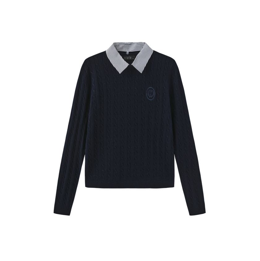 Removable Collar Knit Sweater