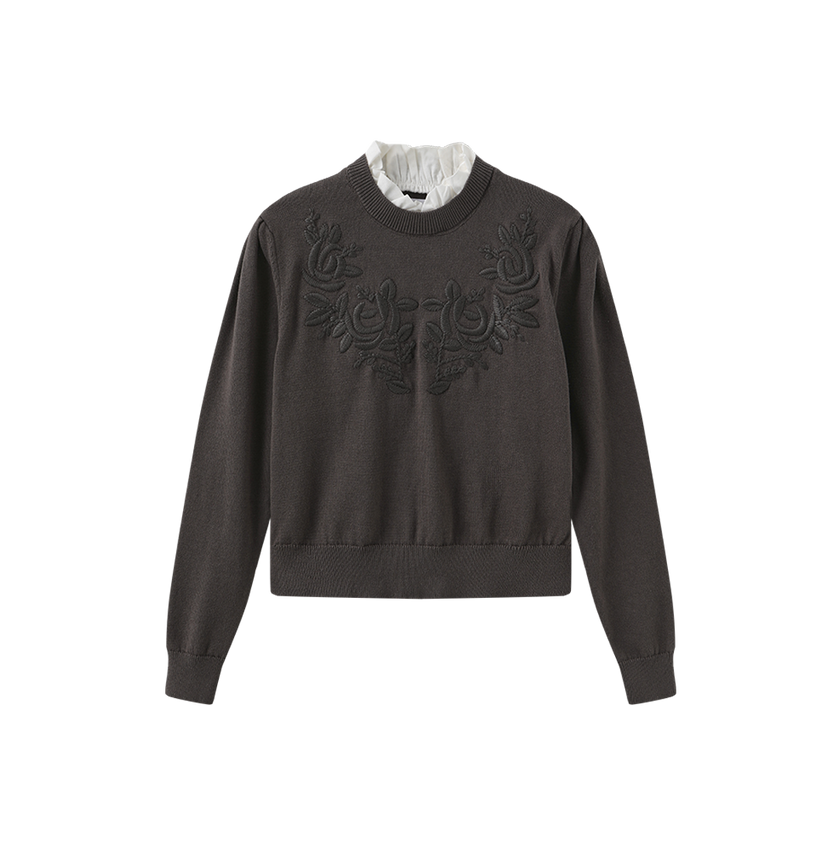 Paige Embroidered Floral Sweater