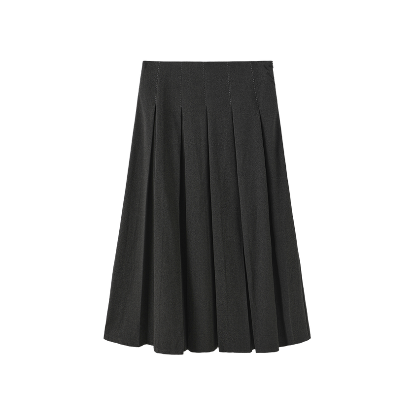 Seam Pleated Skirt