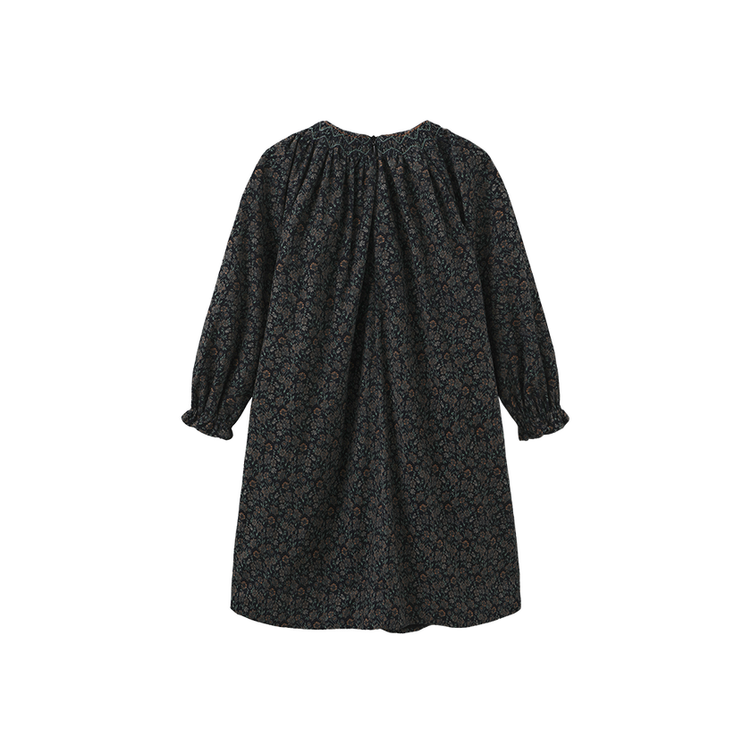 Corduroy Floral Smocking Dress