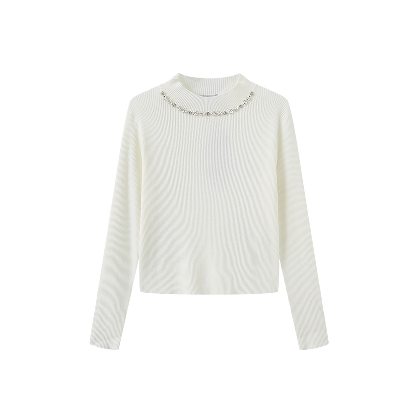 Ribbed Knit Crystle Top