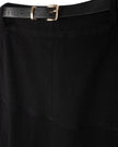 Drop Seam Paneled Denim Skirt