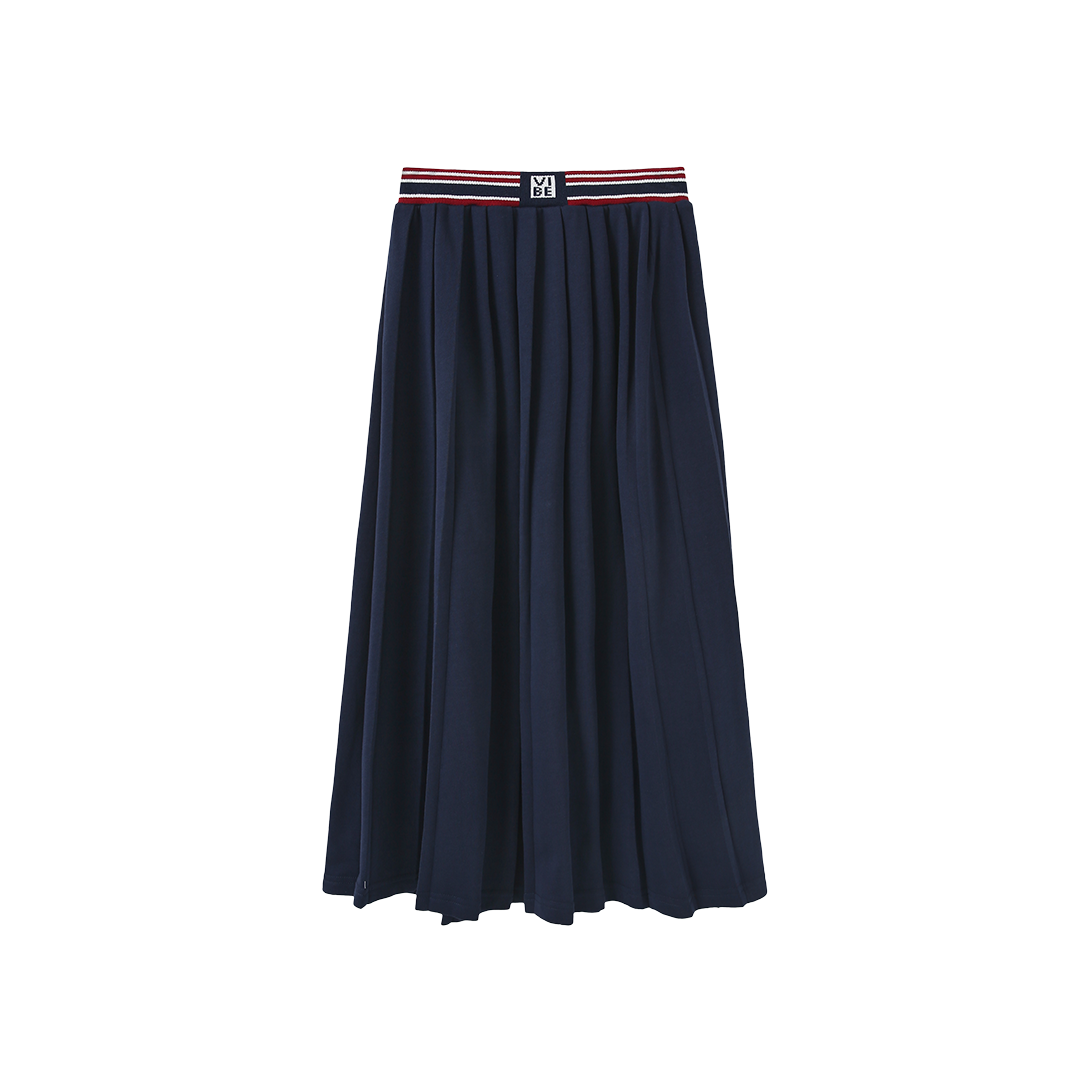 Sweatshirt Pleated Midi Skirt
