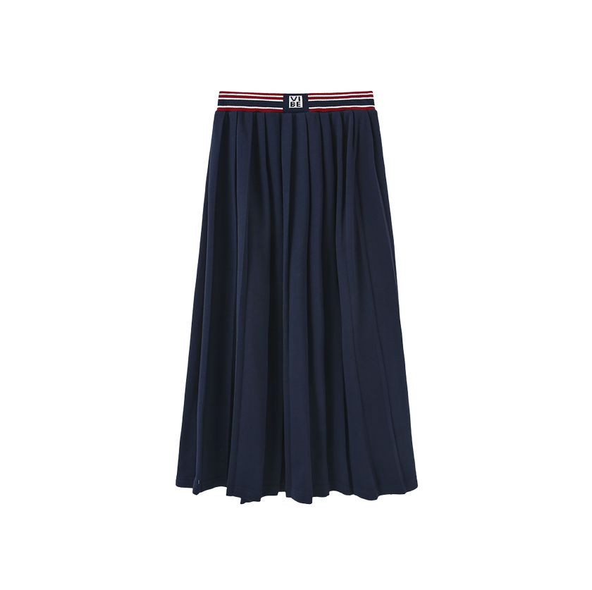 Sweatshirt Pleated Midi Skirt