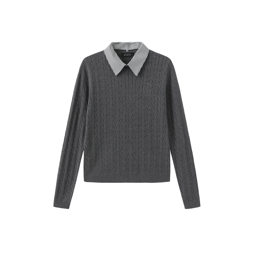 Removable Collar Knit Sweater
