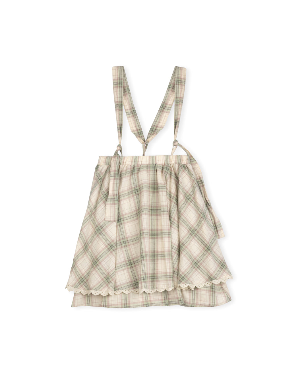 Plaid Lace Trim Jumper