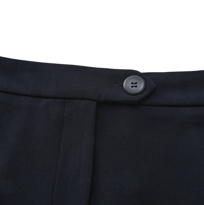 Button Wool Straight Skirt