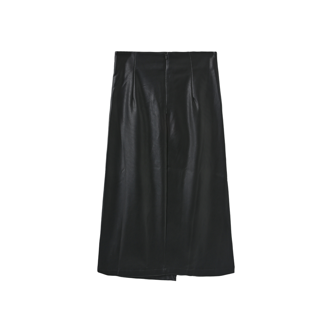 Grant Leather Wrap Skirt