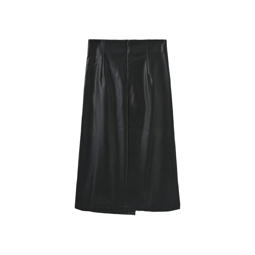 Grant Leather Wrap Skirt