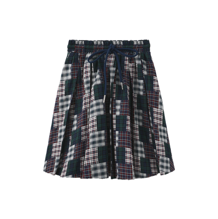 Frit Patchwork Pleated Skirt