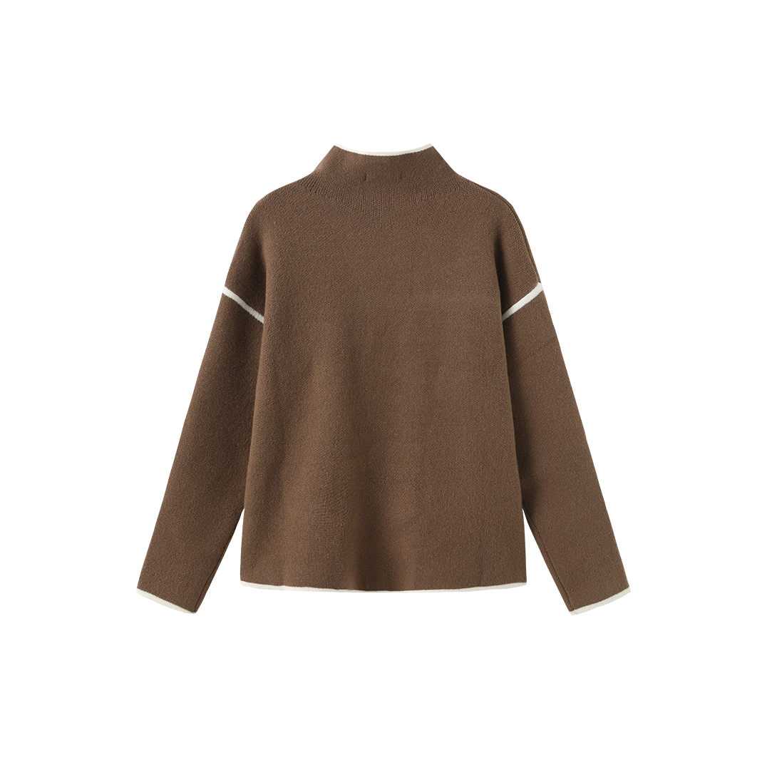 York Trimmed Knit Turtleneck Sweater