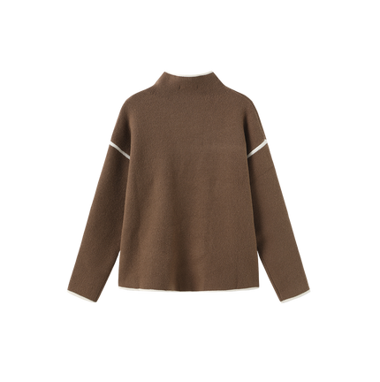 York Trimmed Knit Turtleneck Sweater