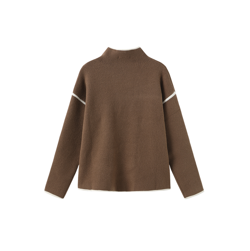 York Trimmed Knit Turtleneck Sweater