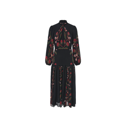 Berry Garden Black Dress