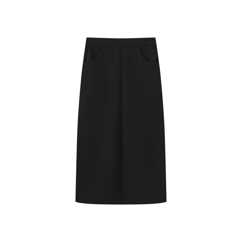 Ponti Side Zipper Maxi Skirt