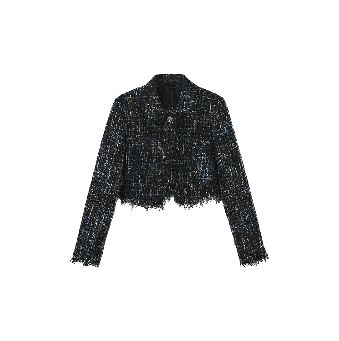 Tweed Single Button Blazer
