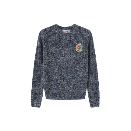 Marled Big Patch Knit Sweater