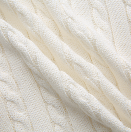 Cable Knit Polo Sweater