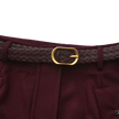 Belted Pocket Wool Skirt