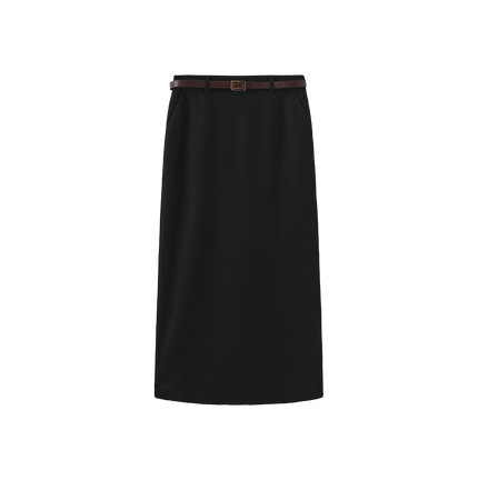 Maxi Belted Suit Skirt