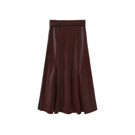 Leather Belted Skirt