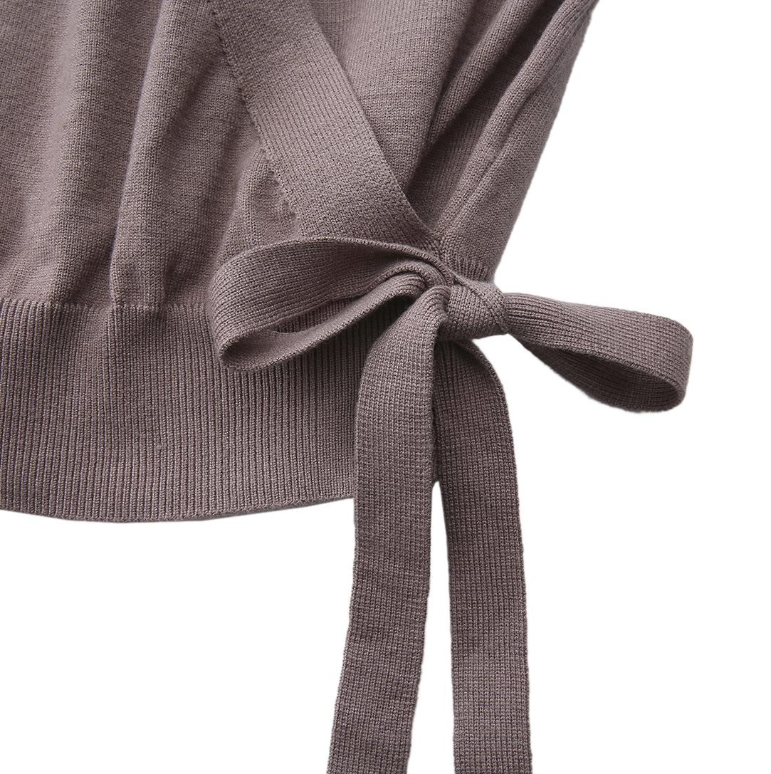 Brooch Wrap Knit Top